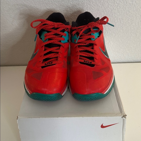 Nike Men\'s LeBron 9 Red Black Teal Lace Up Low Top Basketball Sneakers Size 11.5 main image 11